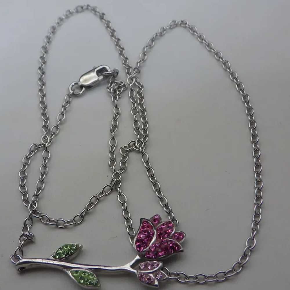 Sparkling Rose Petite Necklace For Her, Sterling … - image 5