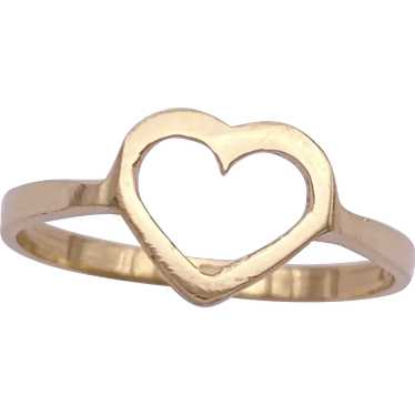 Charming Vintage Heart Ring 14K Gold - image 1