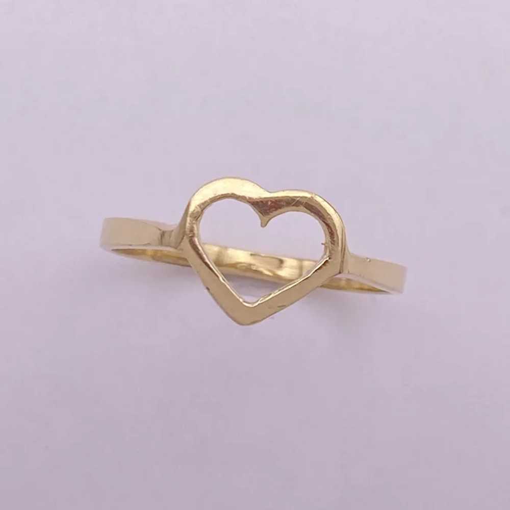 Charming Vintage Heart Ring 14K Gold - image 4