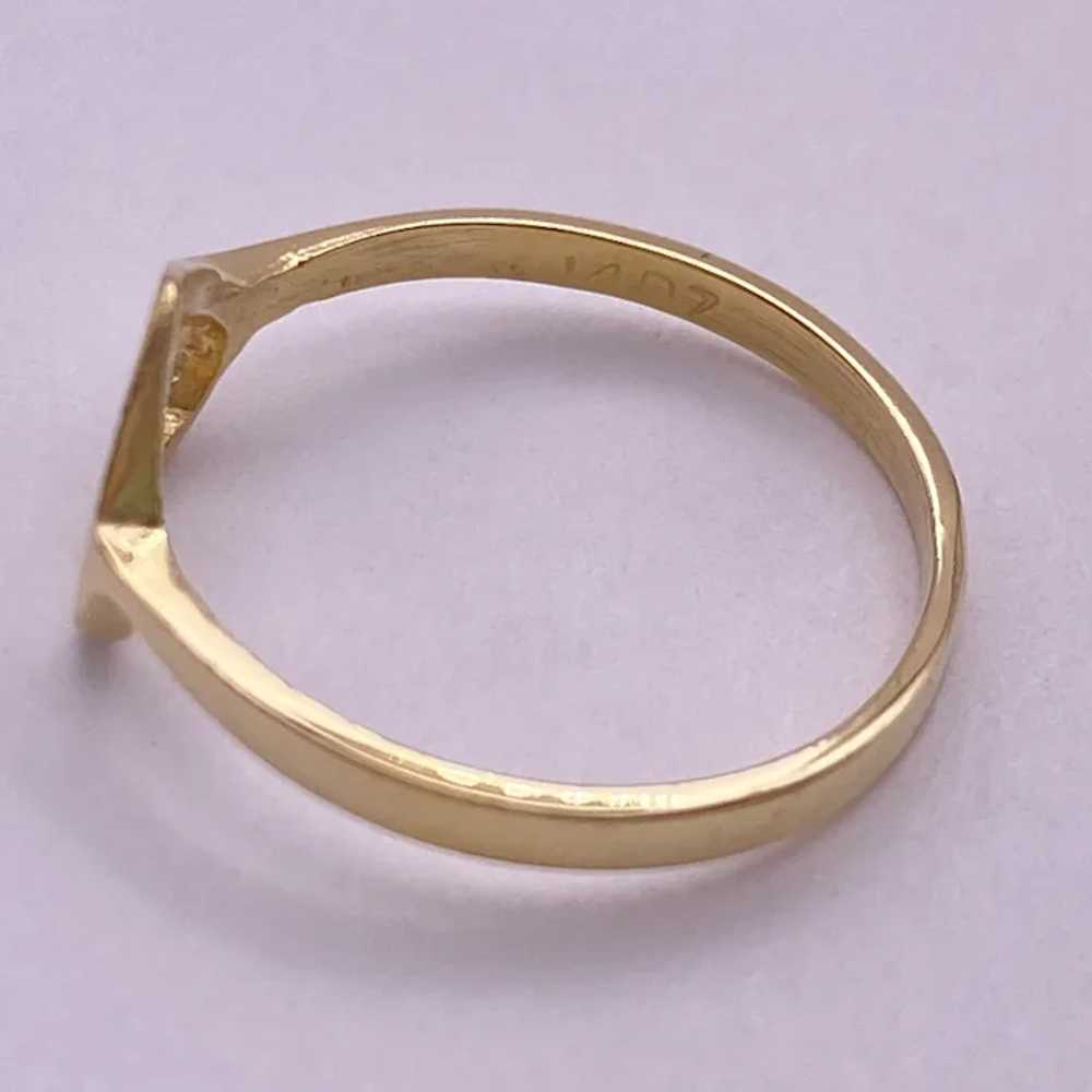 Charming Vintage Heart Ring 14K Gold - image 5