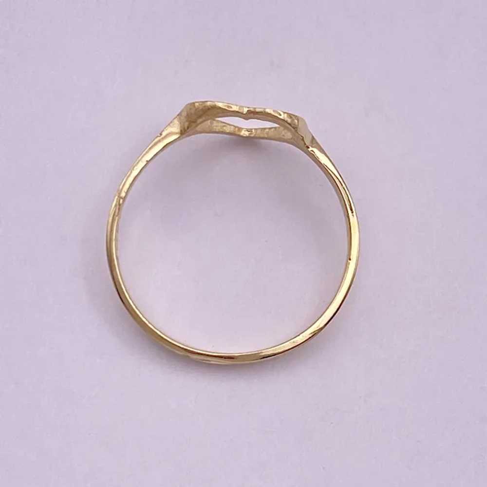 Charming Vintage Heart Ring 14K Gold - image 6