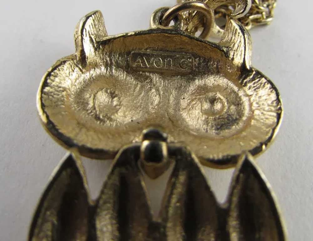 Vintage Avon Gold Tone Owl Pendant on Double Gold… - image 7