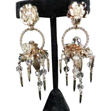 Napier Marilyn Monroe Flower Basket Dangle Earrin… - image 1