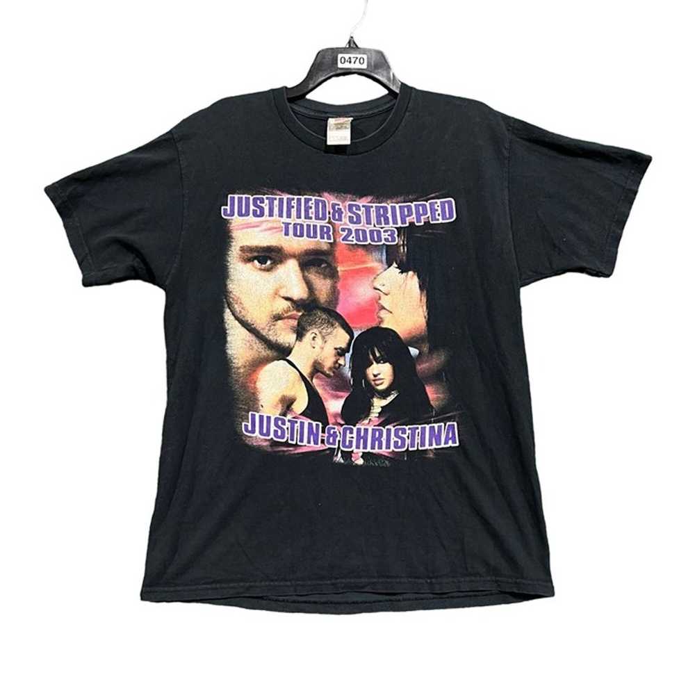 Vintage justified and stripped tour T-Shirt size … - image 1