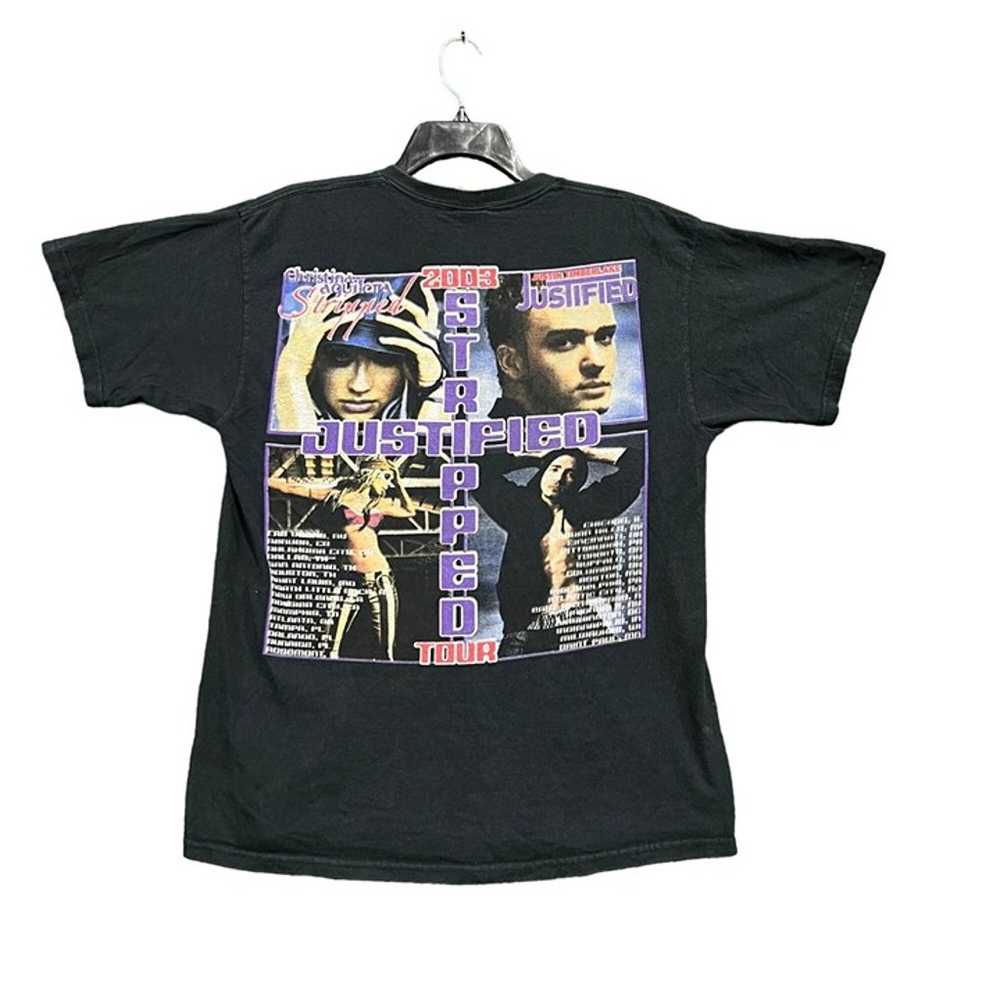 Vintage justified and stripped tour T-Shirt size … - image 2