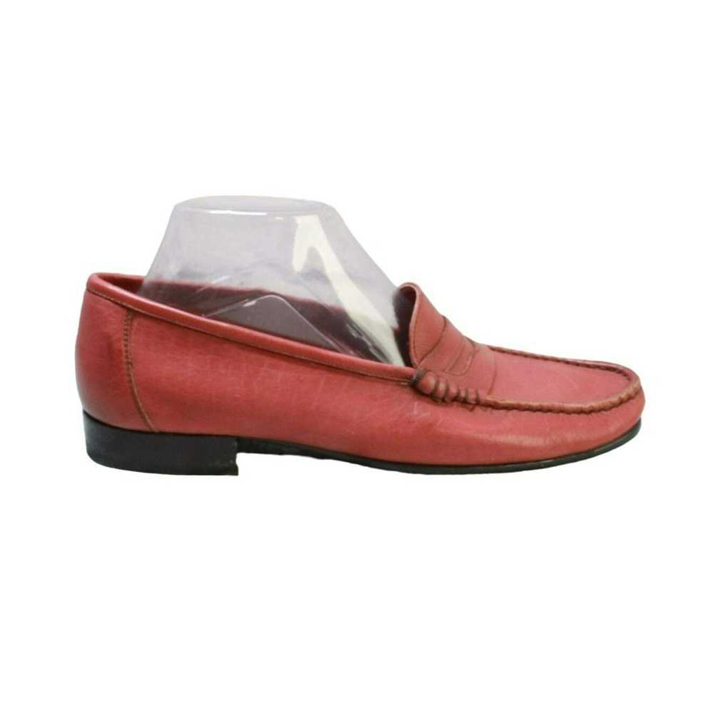 Leather Jean Pier Clemente Red Leather Slip On Mo… - image 1