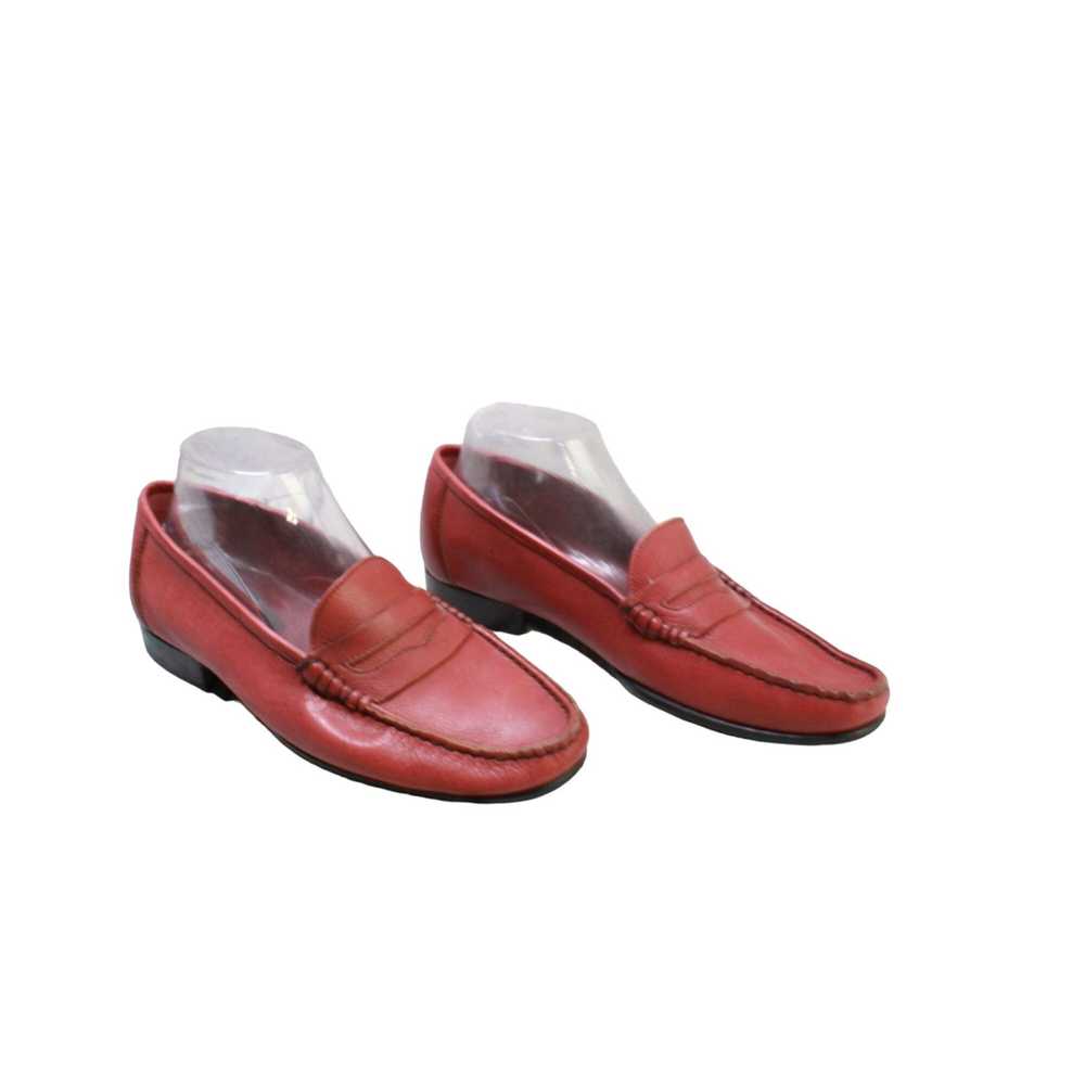 Leather Jean Pier Clemente Red Leather Slip On Mo… - image 3