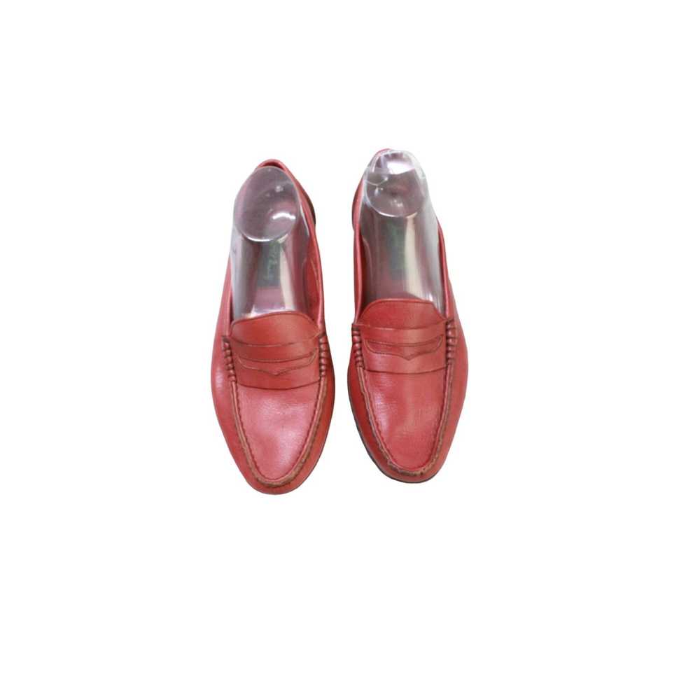 Leather Jean Pier Clemente Red Leather Slip On Mo… - image 5