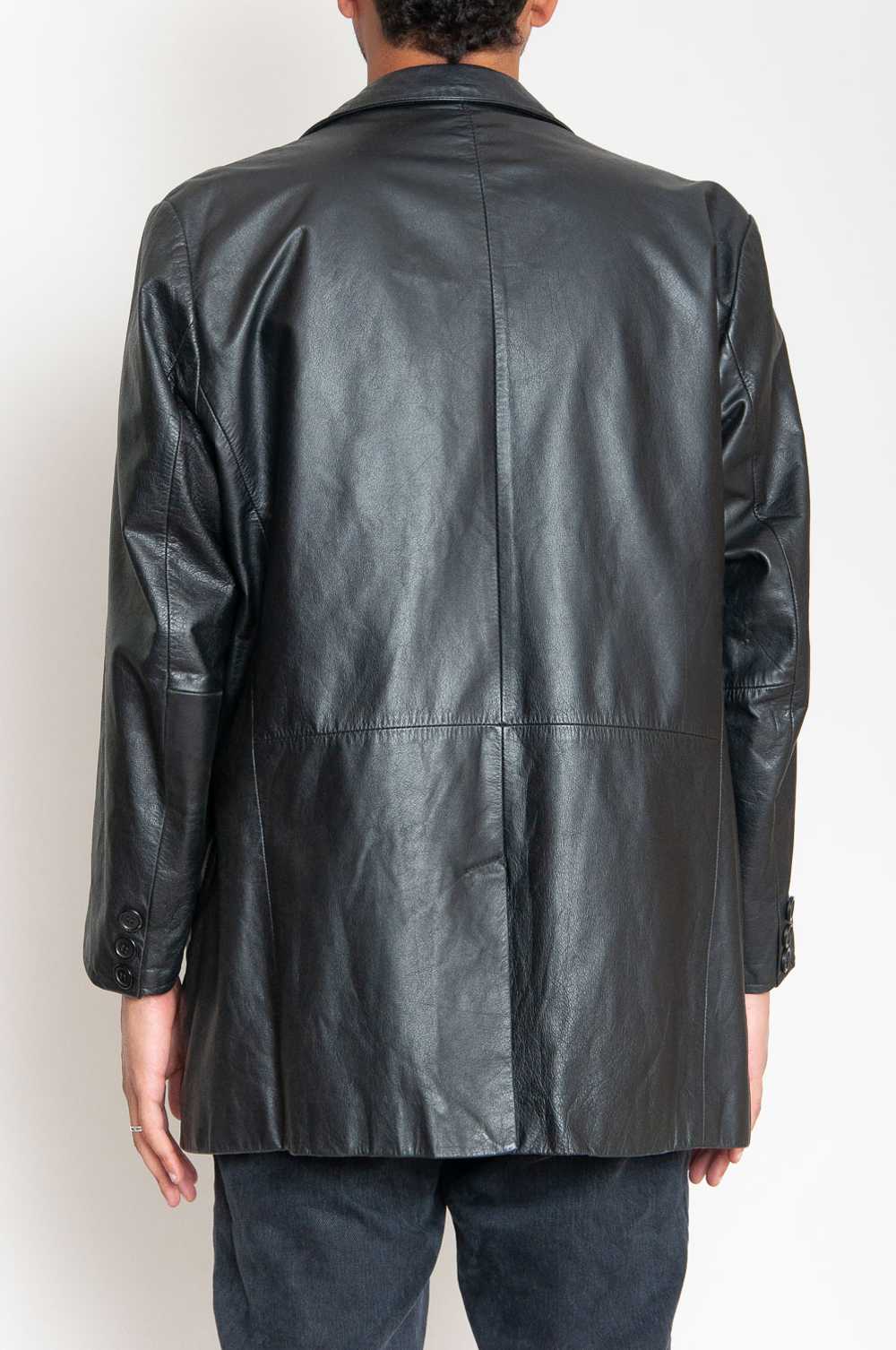 Short leather coat Black with a slight sheen Unic… - image 4