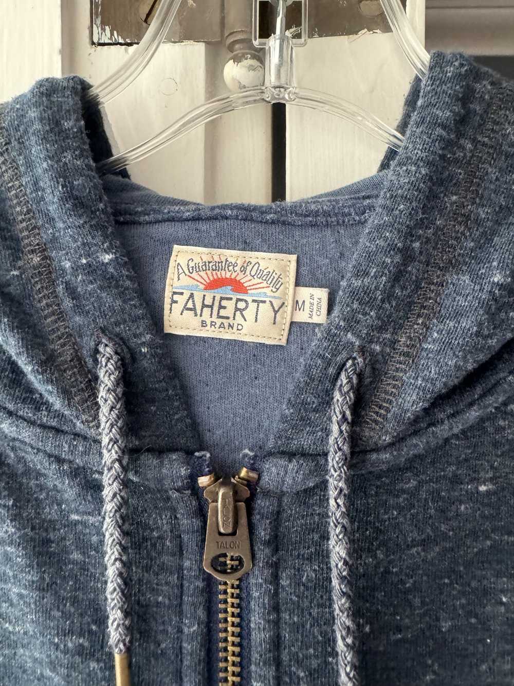 Faherty Navy Blue Marled Hoodie - image 2