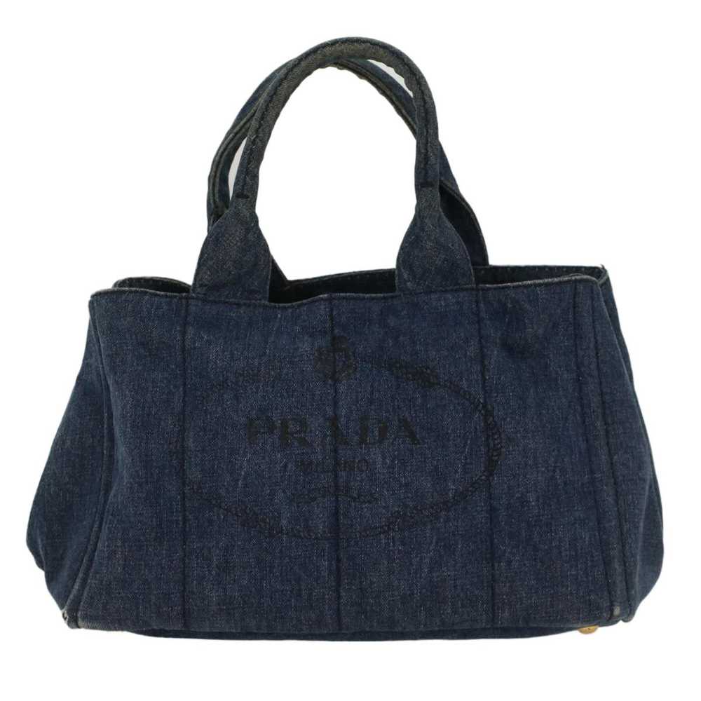 Prada PRADA Canapa MM Hand Bag Canvas Blue Auth 5… - image 2
