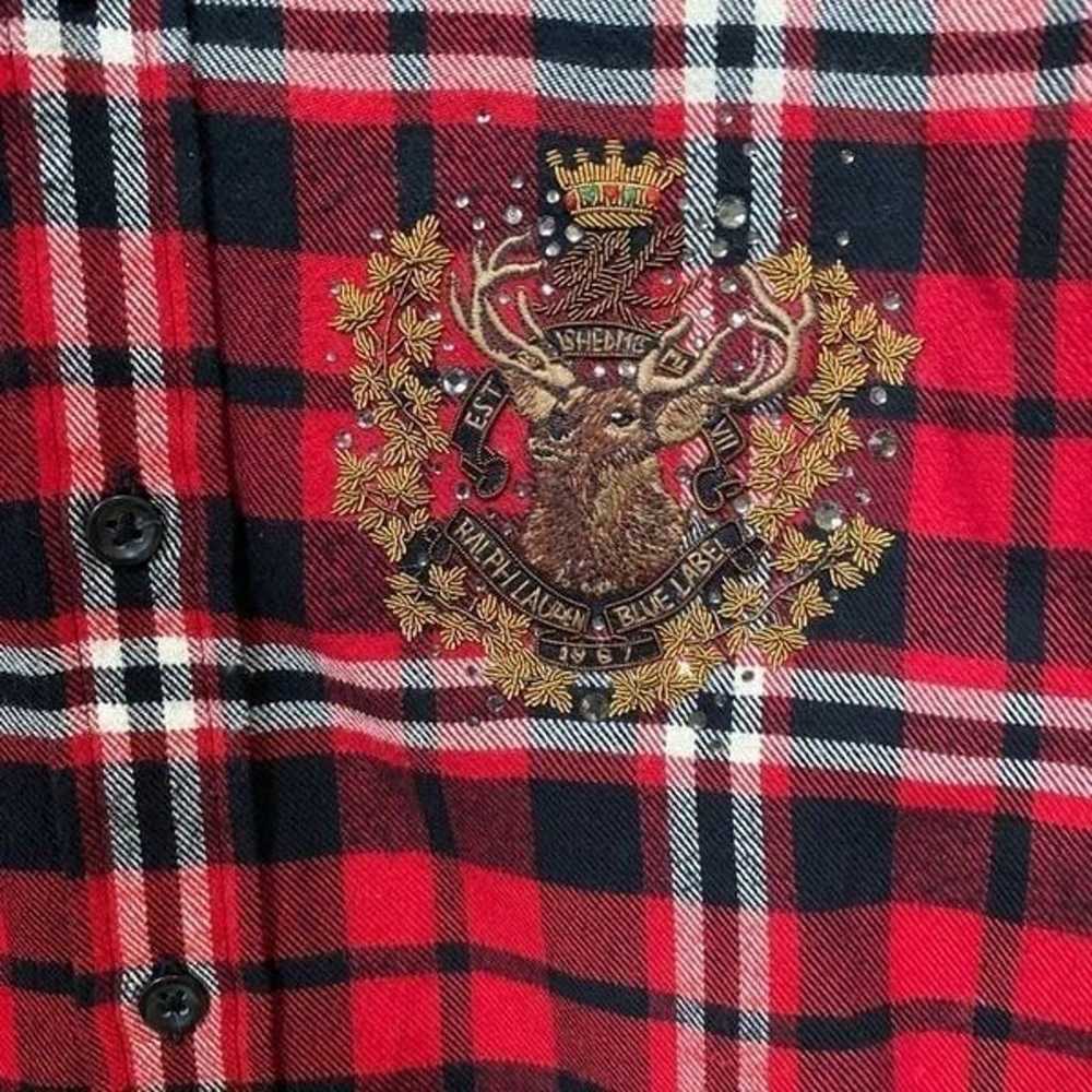 Ralph Lauren Red Plaid Cotton & Silk Logo Embelli… - image 2