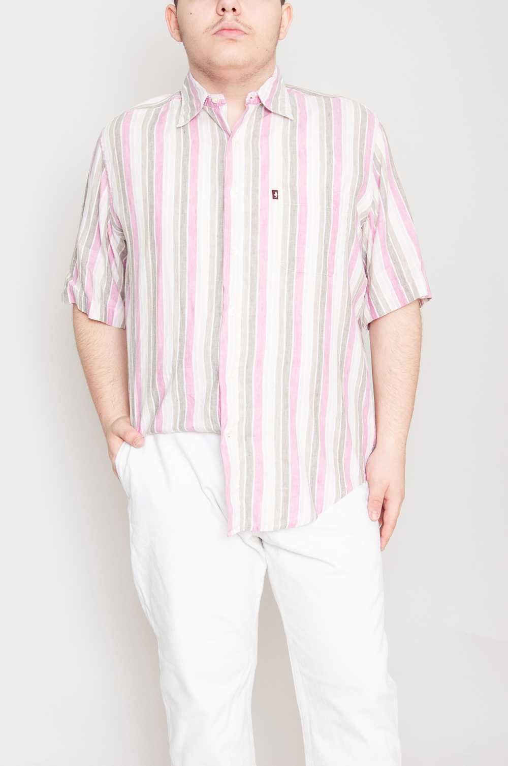 Marlboro Classics short sleeve shirt in pastel co… - image 1