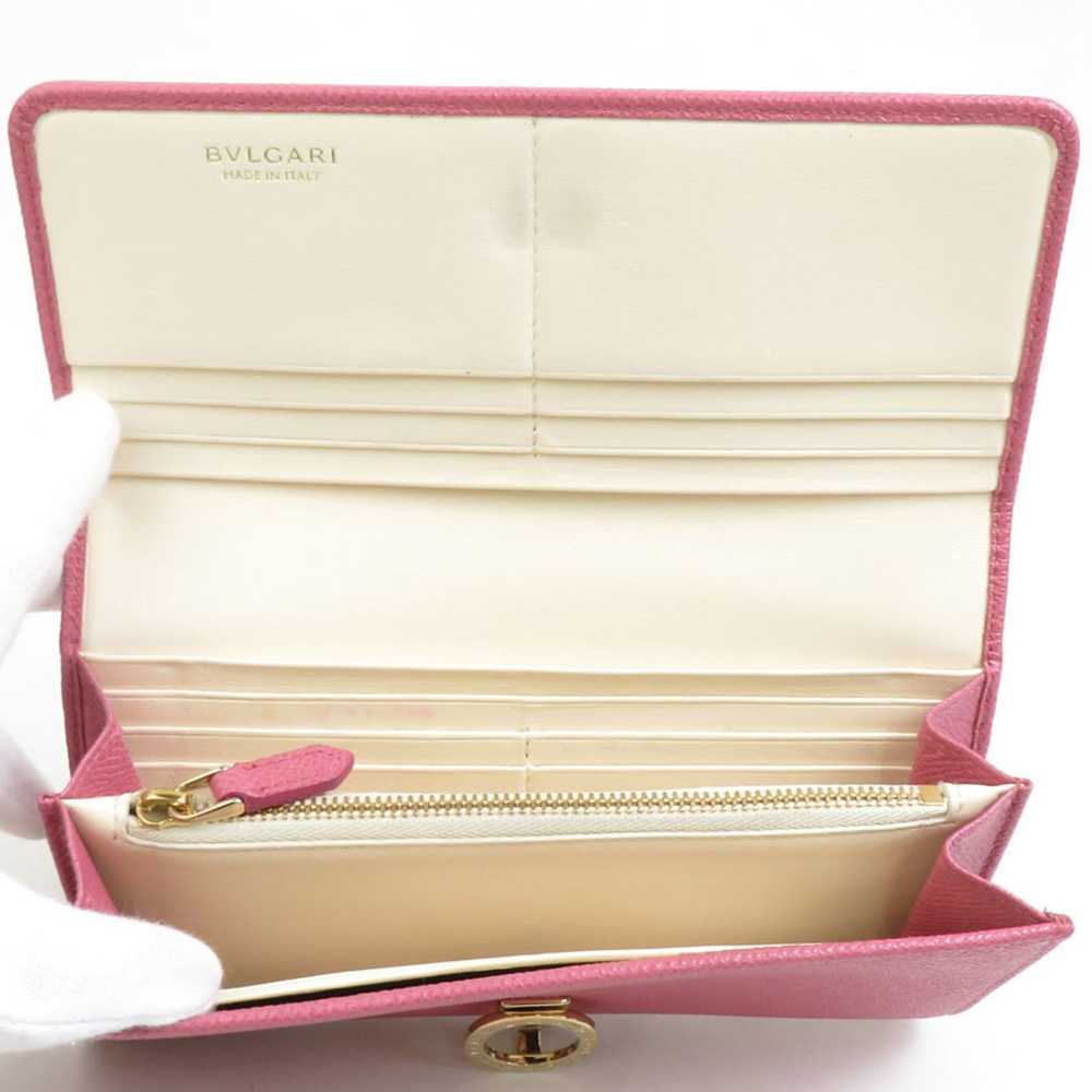 Bvlgari BVLGARI Bi-fold Long Wallet Leather Pink … - image 3