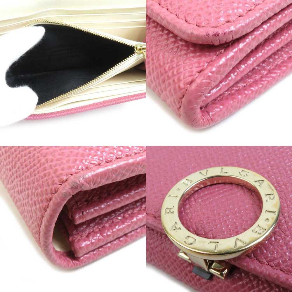 Bvlgari BVLGARI Bi-fold Long Wallet Leather Pink … - image 4