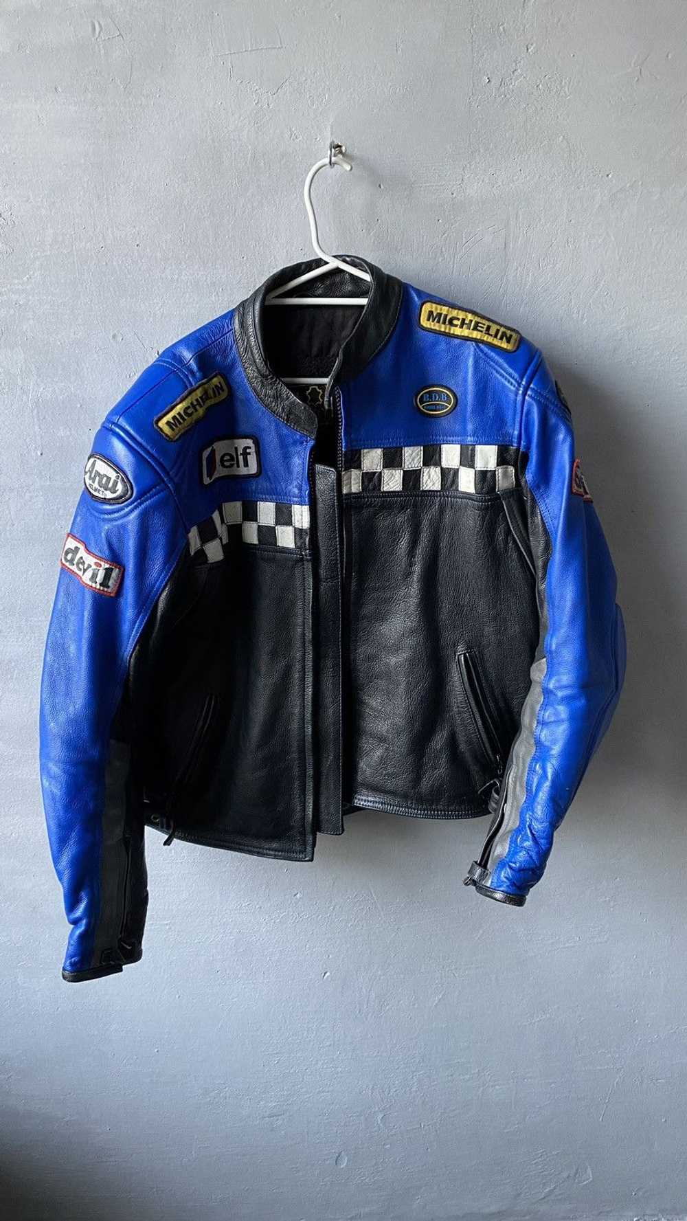 Leather Jacket × MOTO × Racing Vintage leather Mo… - image 1
