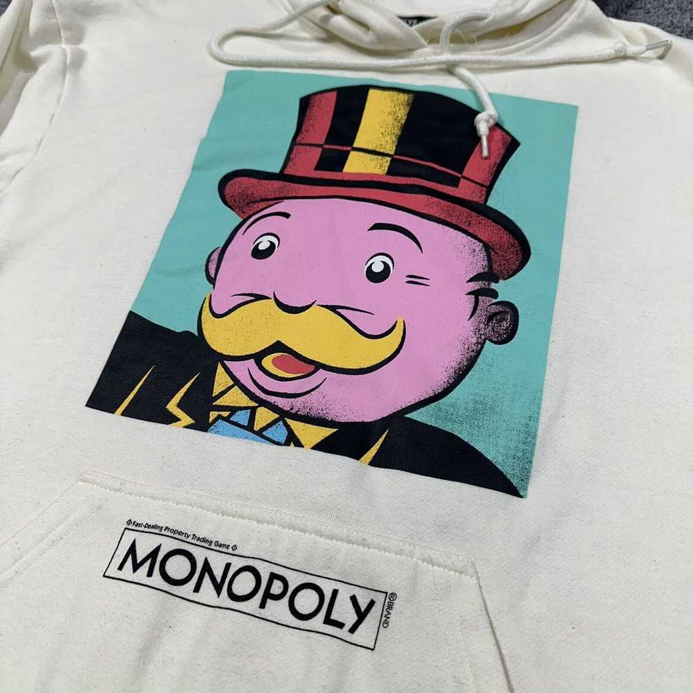 M Monopoly Hoodie Mens Medium White Sweatshirt Pu… - image 2
