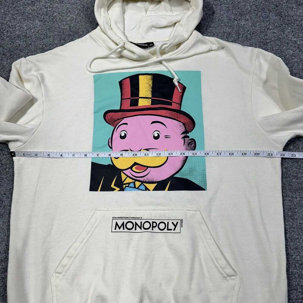 M Monopoly Hoodie Mens Medium White Sweatshirt Pu… - image 5