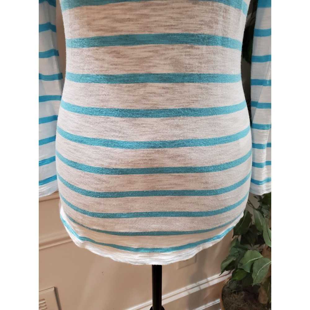 Chicos Chico's Striped Round Neck Long Sleeve Blo… - image 3