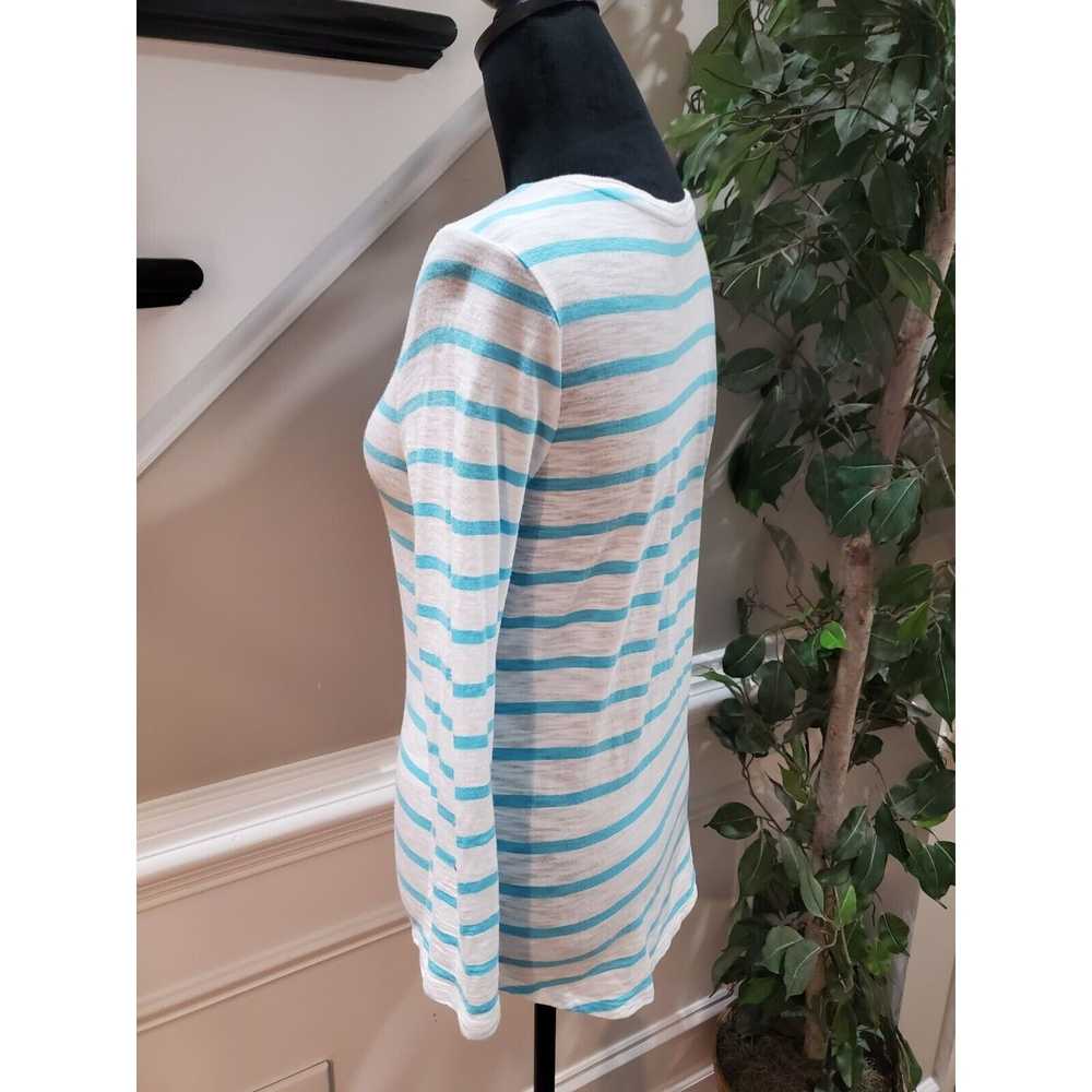 Chicos Chico's Striped Round Neck Long Sleeve Blo… - image 4