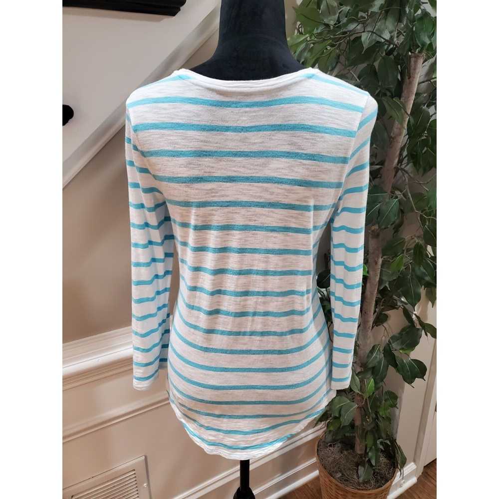 Chicos Chico's Striped Round Neck Long Sleeve Blo… - image 6