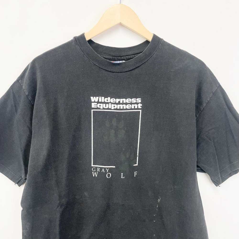 Hanes Vintage 90s Gray Wolf Wilderness Graphic T-… - image 3