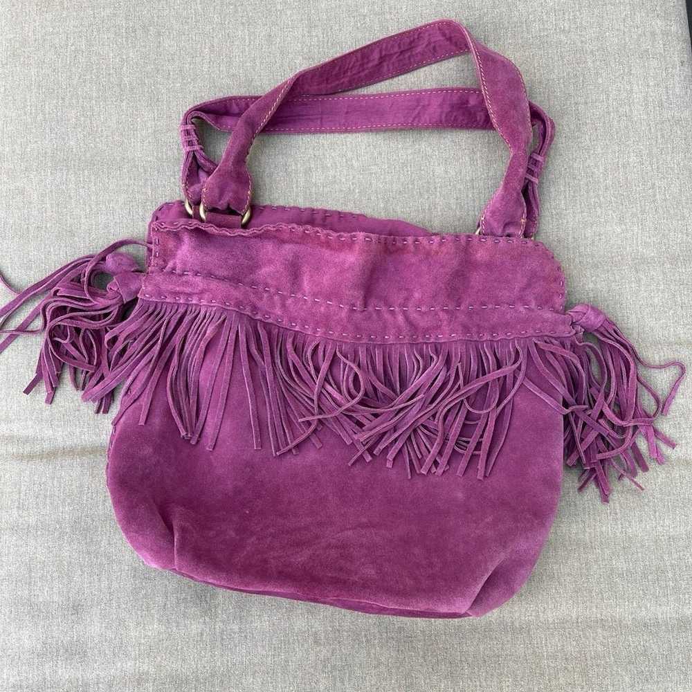 LUCKY BRAND Purple Suede Shoulder Bag - image 2