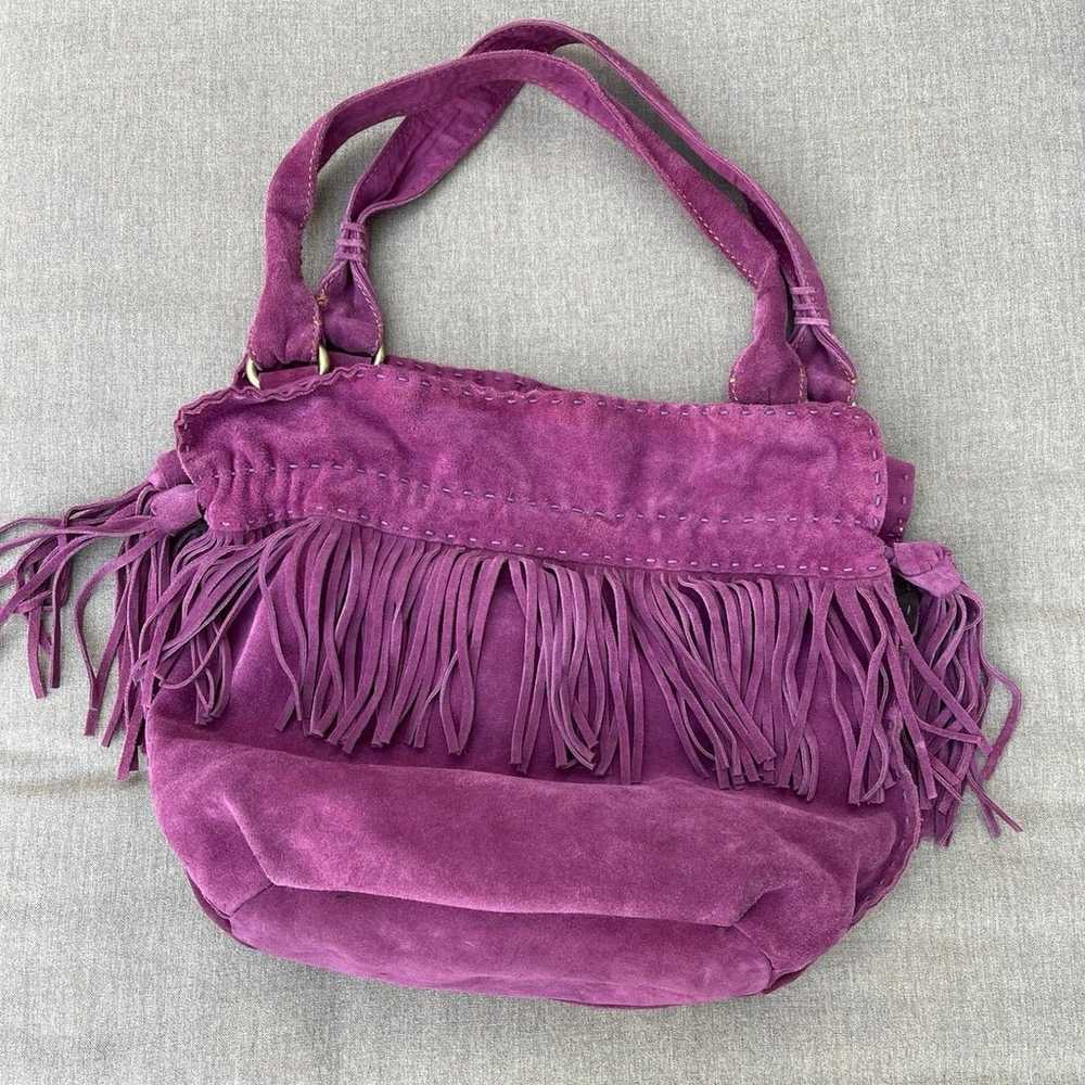 LUCKY BRAND Purple Suede Shoulder Bag - image 3