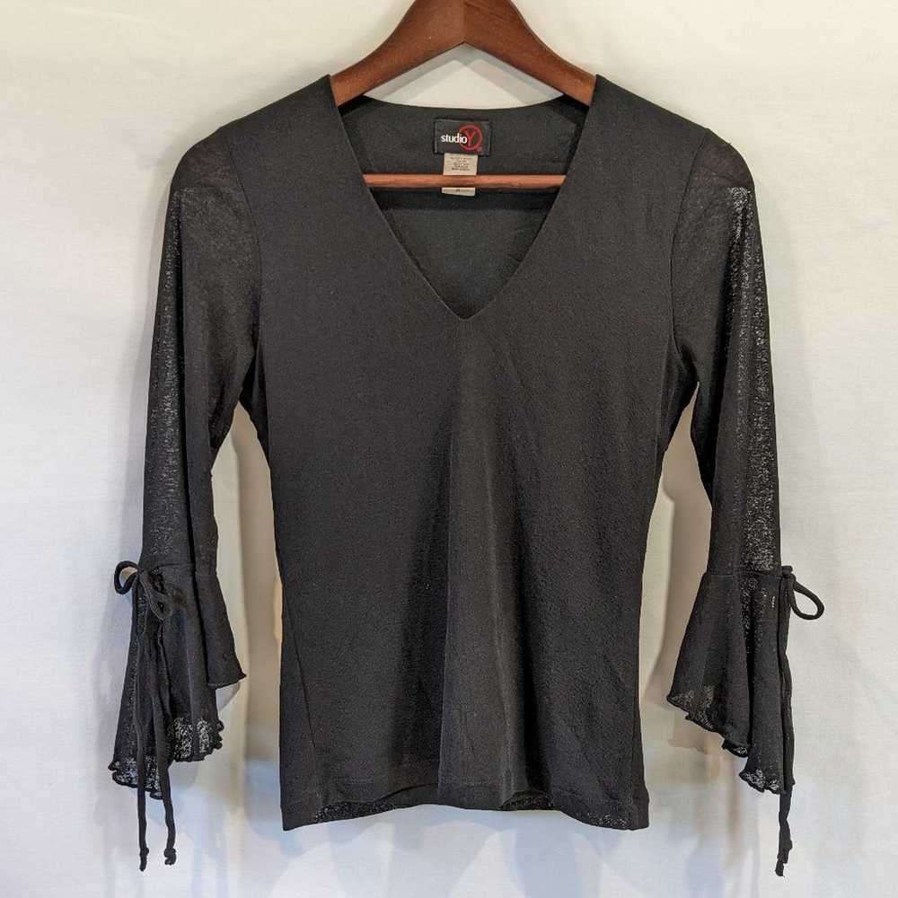 Vintage Studio Y Black Witchy Gothic Style Blouse… - image 1