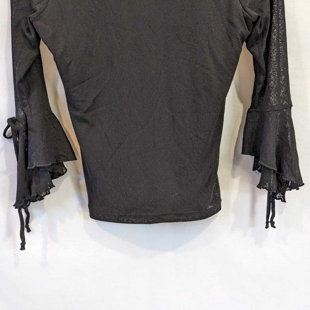 Vintage Studio Y Black Witchy Gothic Style Blouse… - image 9