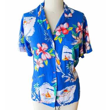 Vintage DIANE VON FURSTENBERG Hawaiian Shirt Summ… - image 1