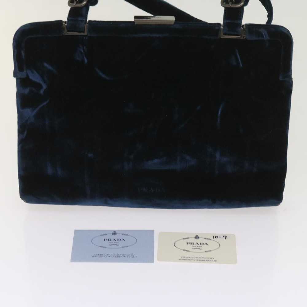 Prada PRADA Hand Bag Velor Blue Auth 65905 - image 11