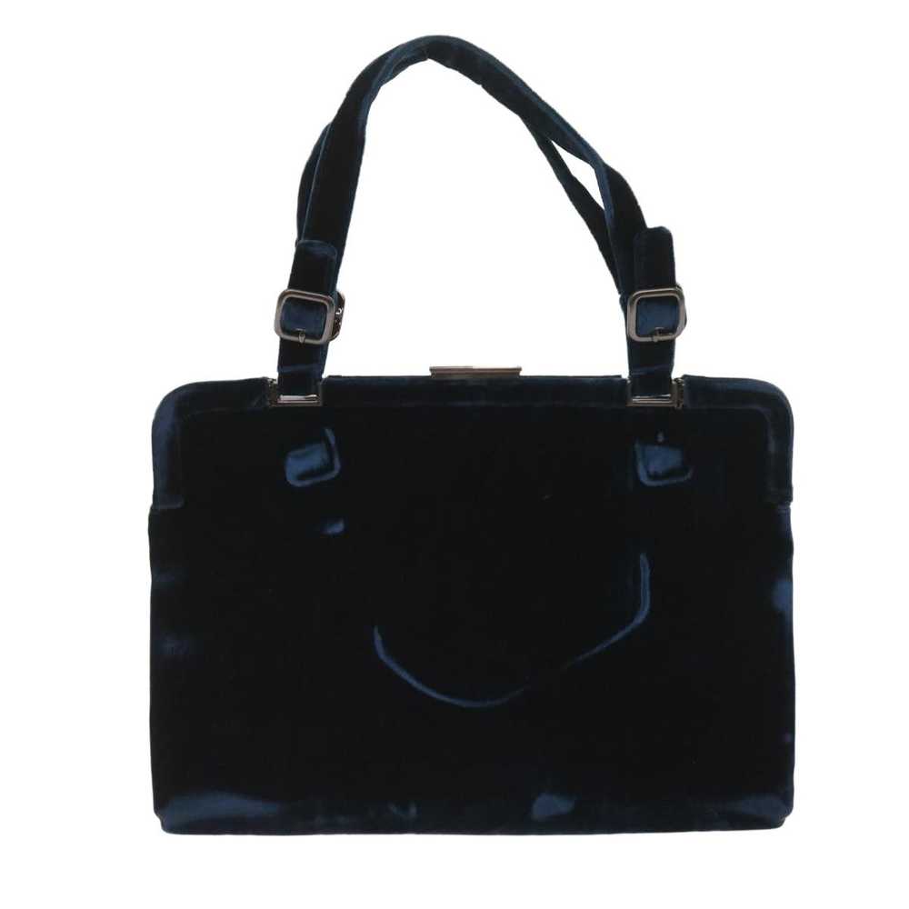 Prada PRADA Hand Bag Velor Blue Auth 65905 - image 2