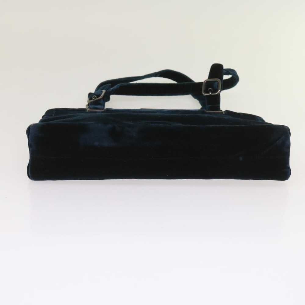 Prada PRADA Hand Bag Velor Blue Auth 65905 - image 5