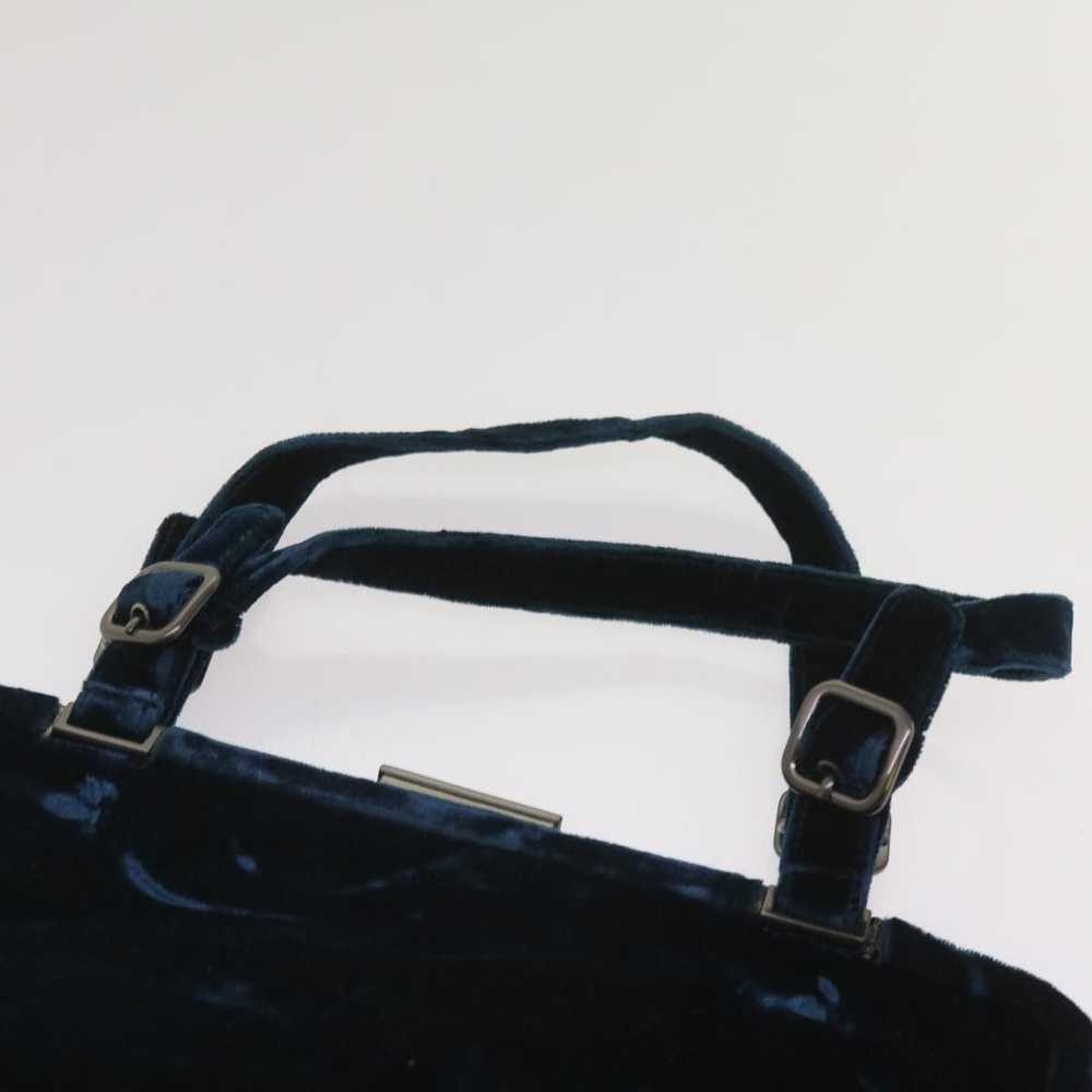 Prada PRADA Hand Bag Velor Blue Auth 65905 - image 8