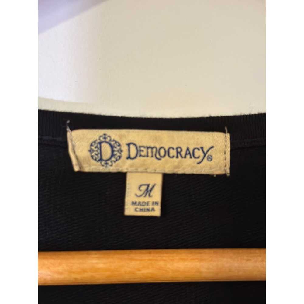 DEMOCRACY Size M Black Velvet Floral Embroidered … - image 4