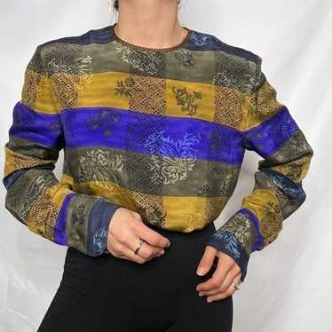 Vintage 90s Dana Buchman silk blouse long sleeve c