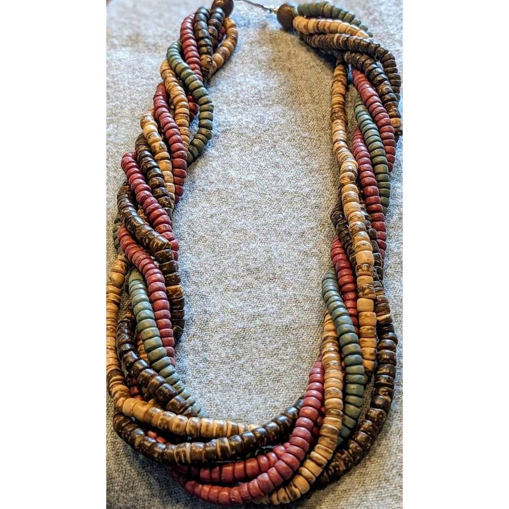 Vintage Seven Multi-Color Wood Bead Strand Tribal… - image 7