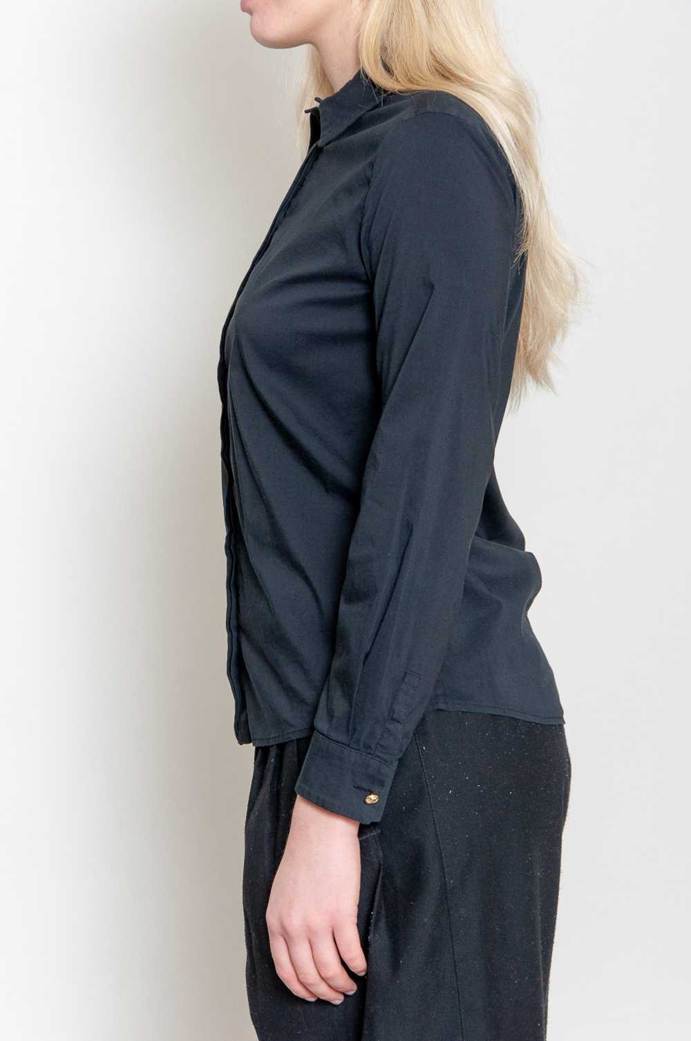 Simple Versace blouse Black Single color long sle… - image 4