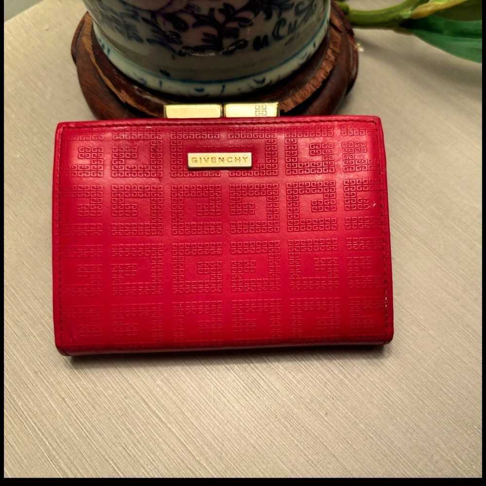 Incredibly Rare GIVENCHY Wallet Red Brand Logo Le… - image 2
