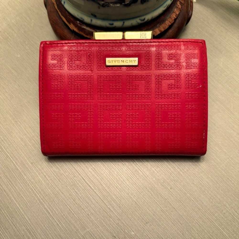 Incredibly Rare GIVENCHY Wallet Red Brand Logo Le… - image 3