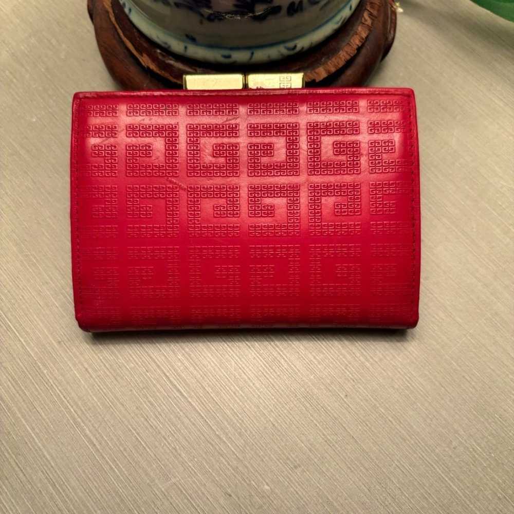 Incredibly Rare GIVENCHY Wallet Red Brand Logo Le… - image 4