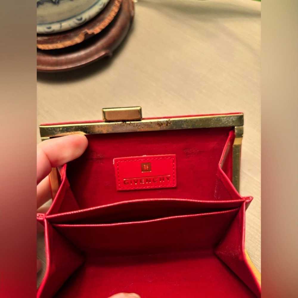 Incredibly Rare GIVENCHY Wallet Red Brand Logo Le… - image 9