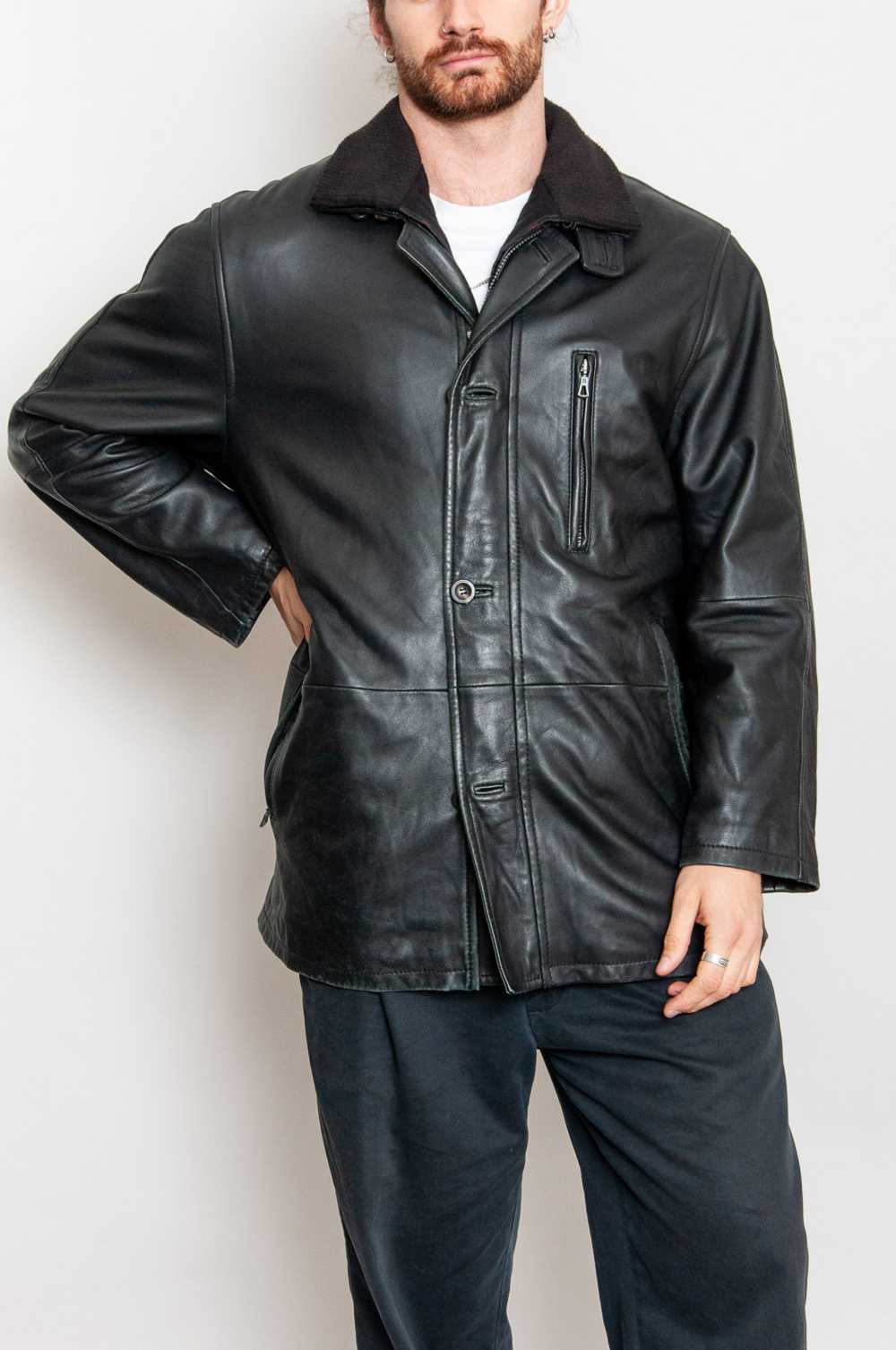 Bugatti straight leather jacket Black Single-colo… - image 1