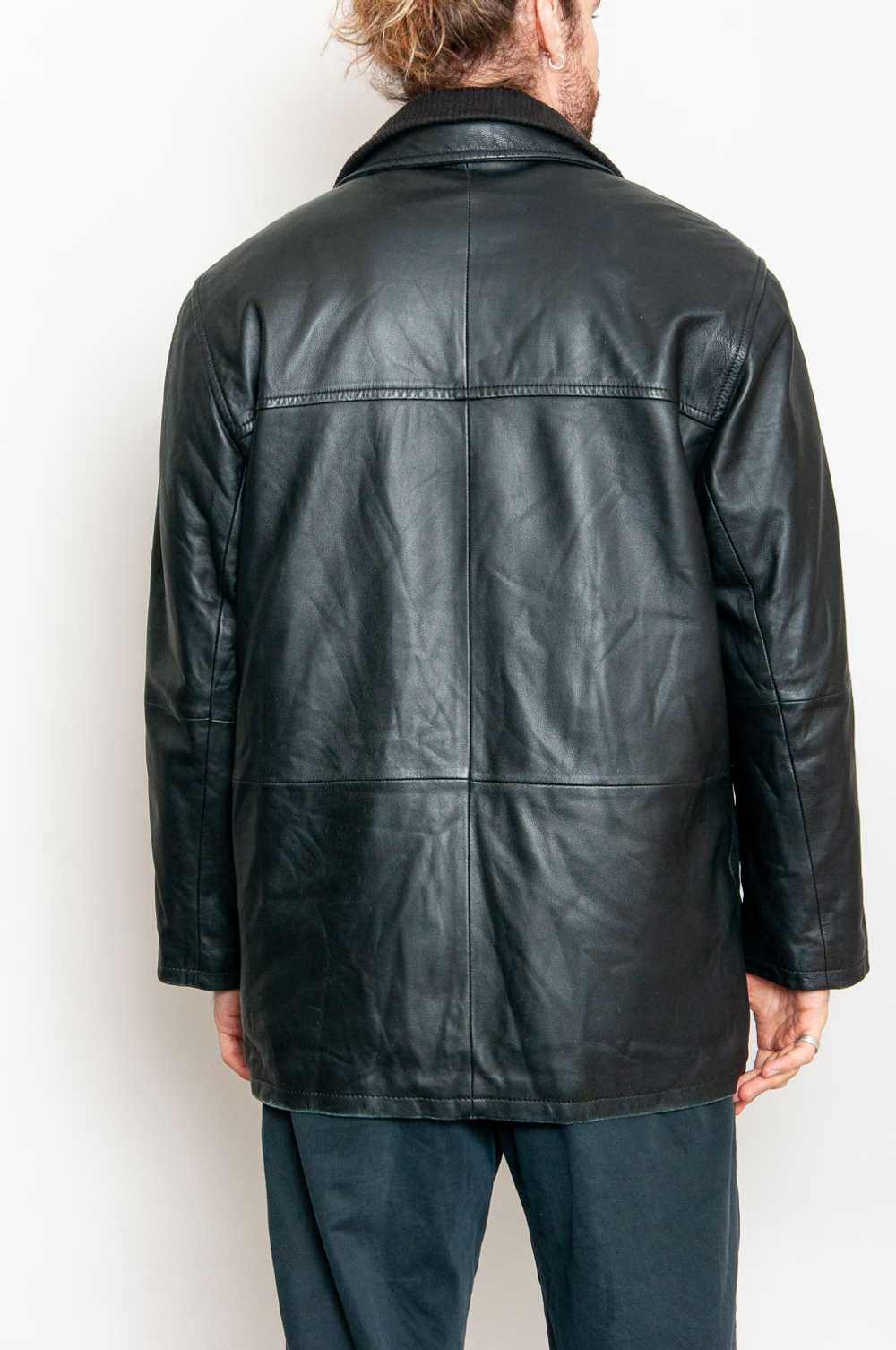 Bugatti straight leather jacket Black Single-colo… - image 5