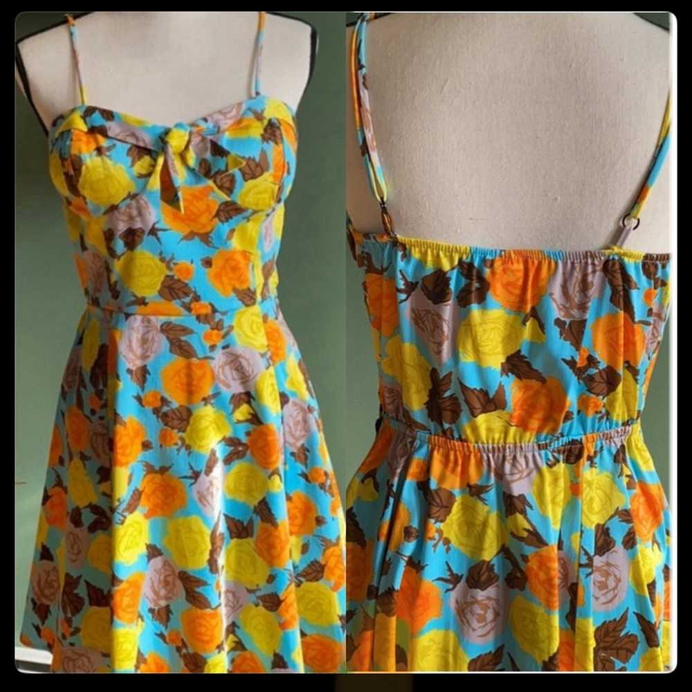 Womens vintage floral dress, size L - image 2