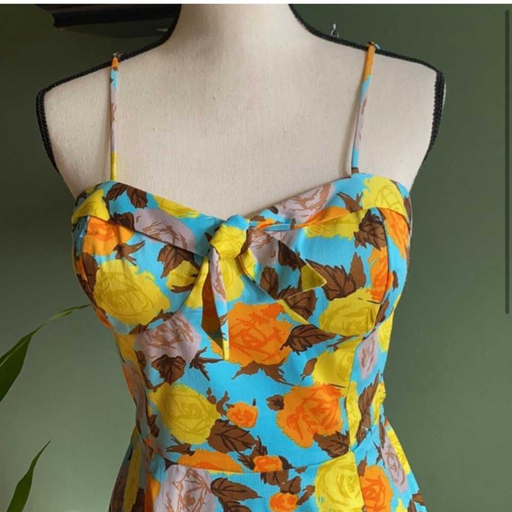 Womens vintage floral dress, size L - image 3