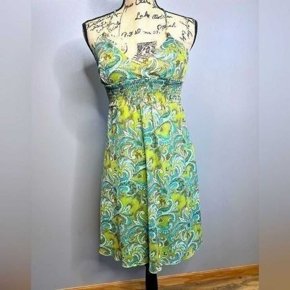 90’s Y2K green paisley halter dress size small  B… - image 6