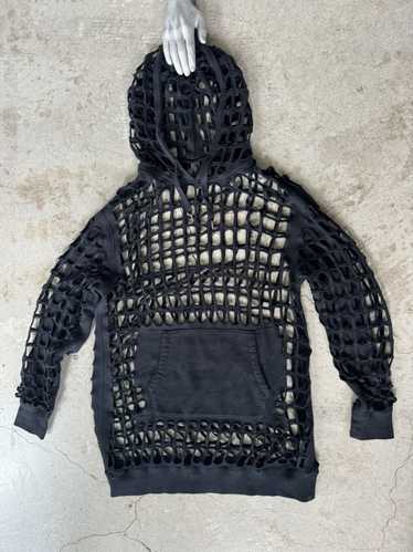 MIHARA YASUHIRO｜HOOD/ZIP-UP (J10HD512 BLACK) Maison MIHARA YASUHIRO Black Drawstring Zip Hoodie Maison