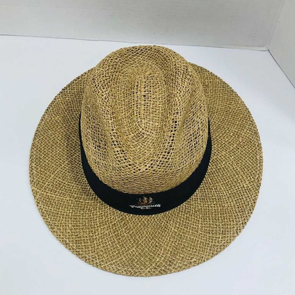 VTG Duckster Panama Straw Fiber Hat OS Embroidere… - image 6